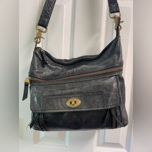 Fossil Black Leather Purse,Vintage
